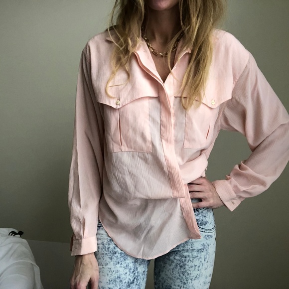 💲⬇️ VINTAGE/ textured pocket boxy blouse - Picture 4 of 10